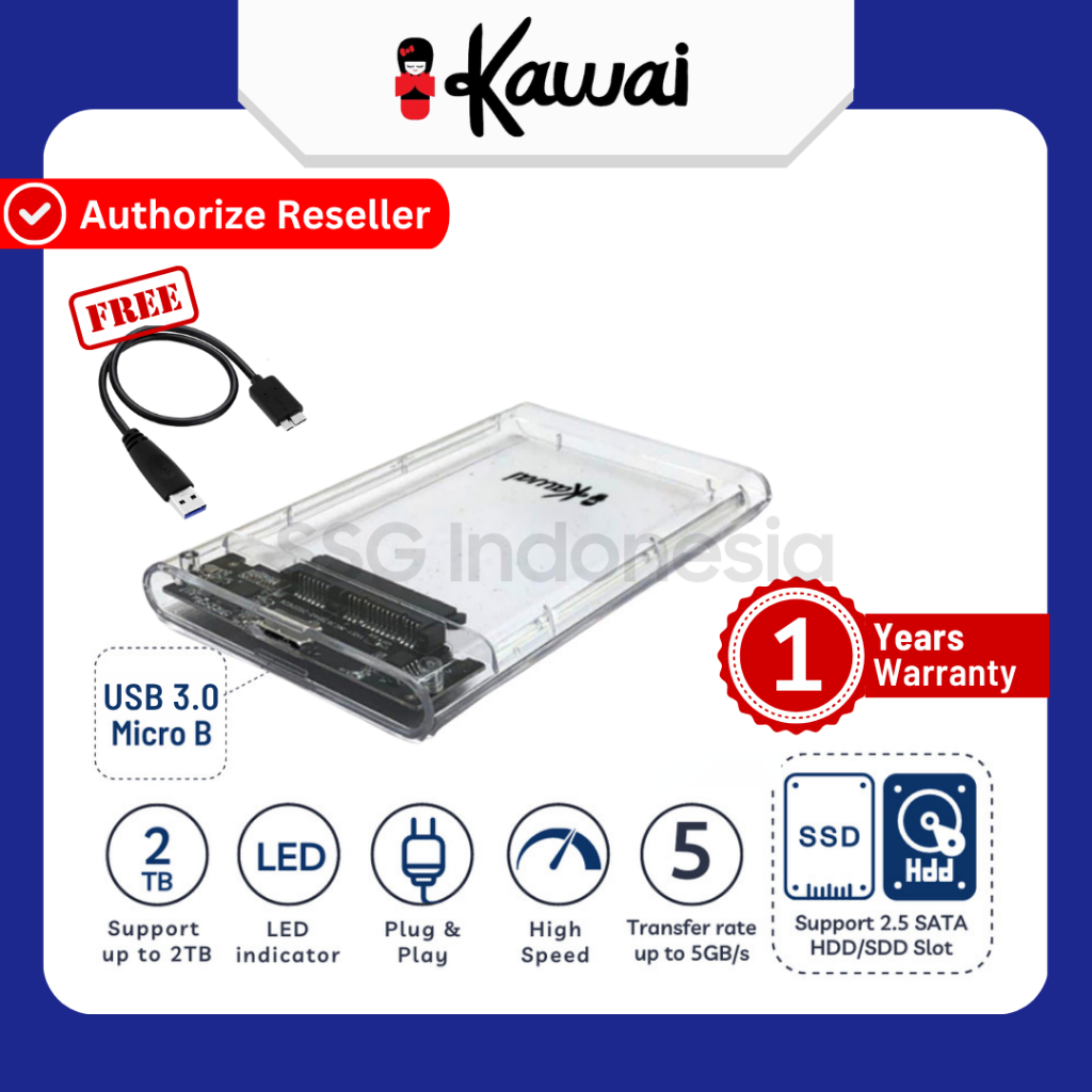 Ikawai 2139U3 Enclosure SSD HDD Case 2.5 USB 3.0 External Casing SATA Compatible Hard Drive Enclosur