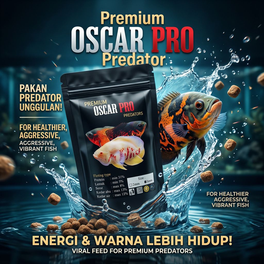 Pelet Oscar Pro Pakan ikan Oscar Predator