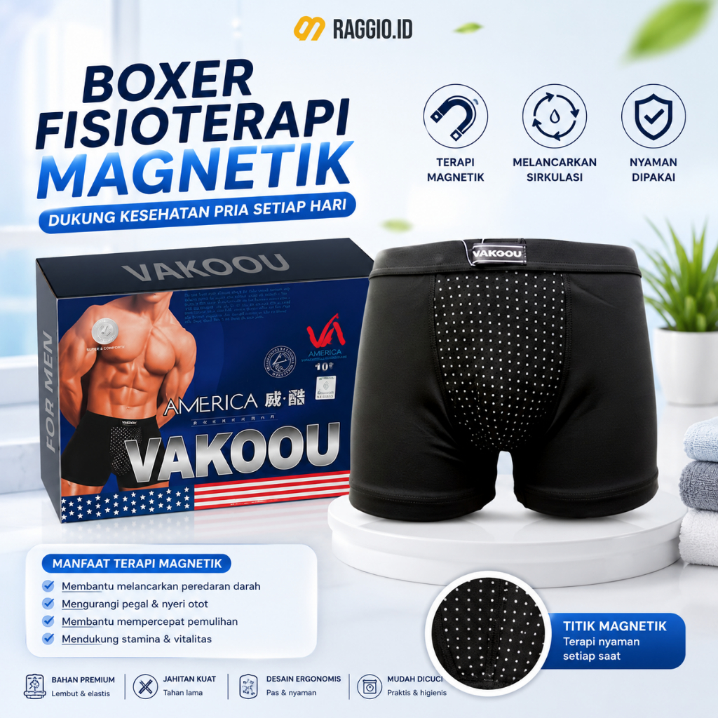 Boxer Magnet Terapi Pria – Celana Dalam Kesehatan & Vitalitas