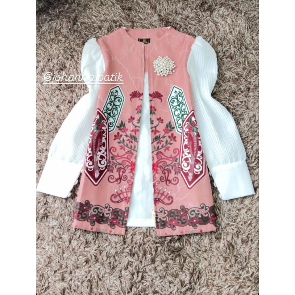 ATASAN BATIK KALIMANTAN DUSTY PINK
