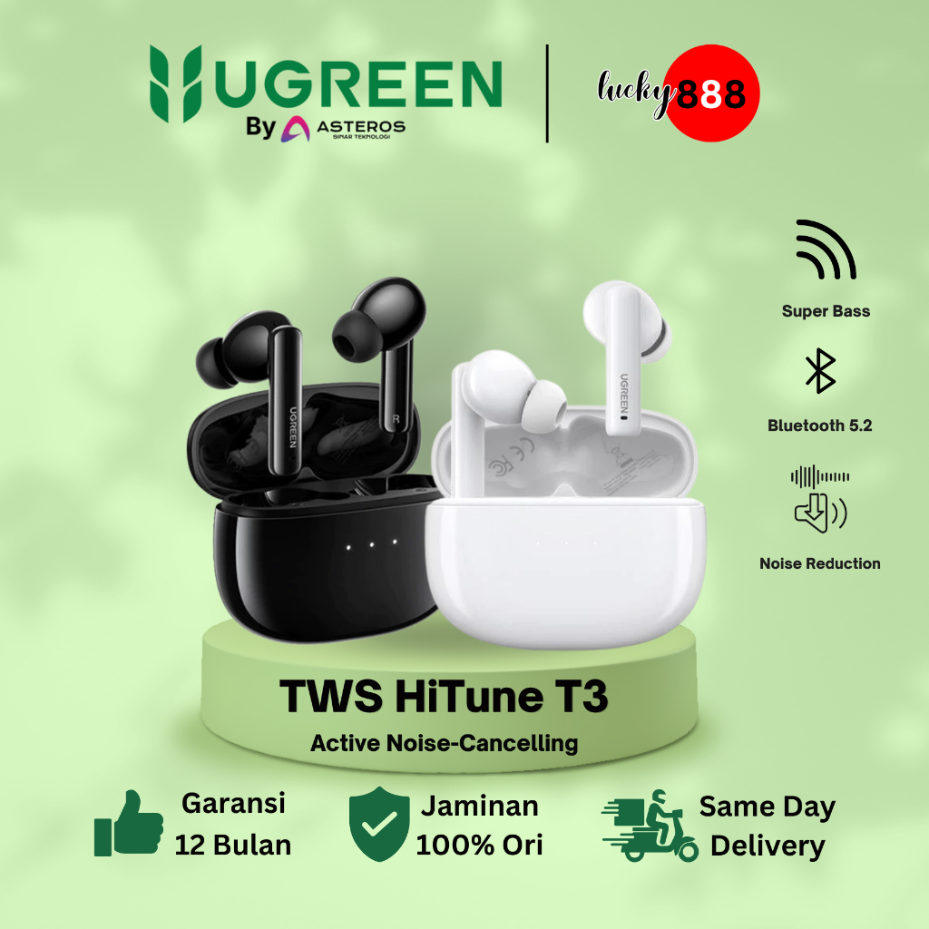UGREEN HiTune T3 True Wireless Earbuds Bluetooth Earphone TWS 4 Mic Noise Cancelling Super Bass