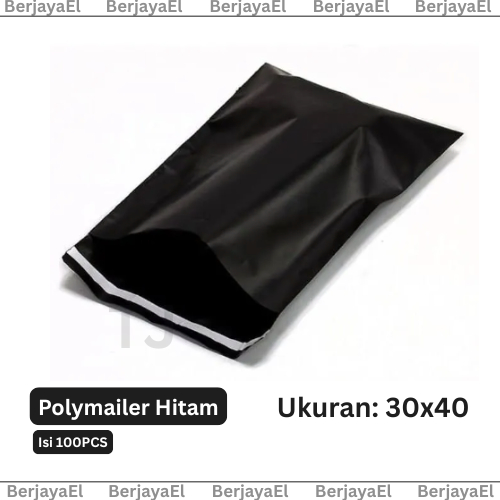Plastik Packing 30X40 / Polymailer Perekat / Kantong Plastik Packing Olshop Hitam (30X40) 100pcs - G