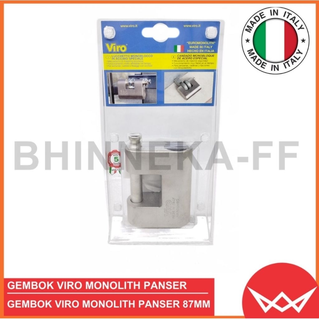 GEMBOK PADLOCK MONOLITH PANZER VIRO CYLINDRICAL 87MM