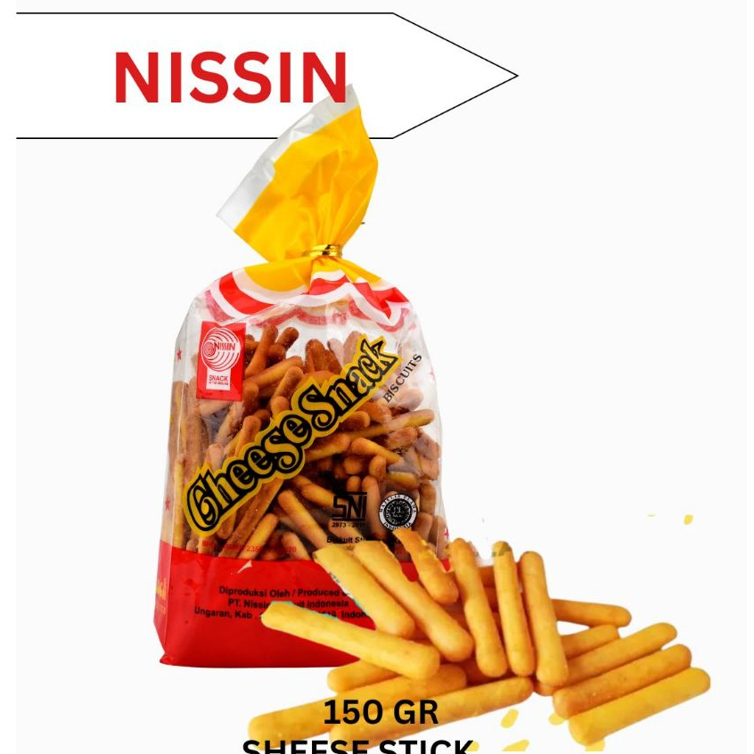 BISKUIT NISSIN STIK KEJU CHEESE SNACK STICK 150 GR ASIN GURIH RASA KEJU
