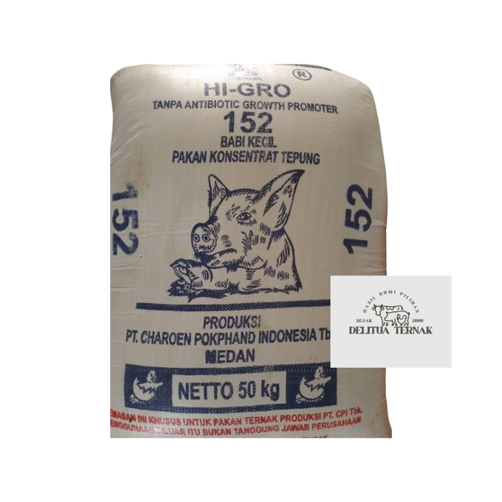 HI-GRO 152 Pokphand | Pakan Babi Berkualitas Konsentrat Anak Babi atau Babi Besar  Per Sak 50 Kg
