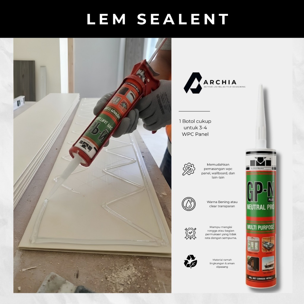 Lem Sealant Netral Anti Bocor Perekat Kaca Aluminium PVC | Silicone Sealant Netral Waterproof Lem Ka