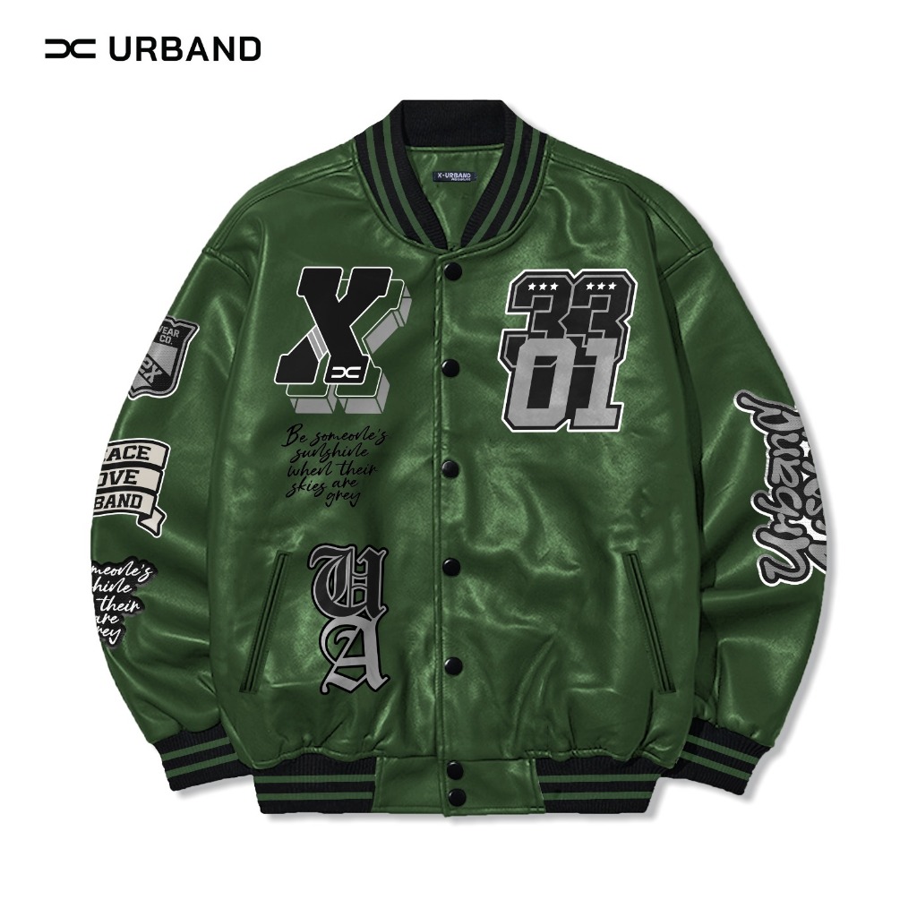 BEST DEALS X U A JAKET VARSITY BASEBALL LEATHER SINTETIS EMBROIDERY
