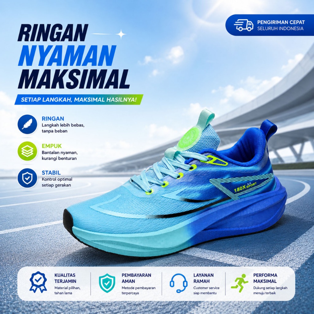 SIZE 37-44 SEPATU OLAHRAGA PRIA LARI SEPATU LARI BERTALI RUNNING SHOES OUTDOOR
