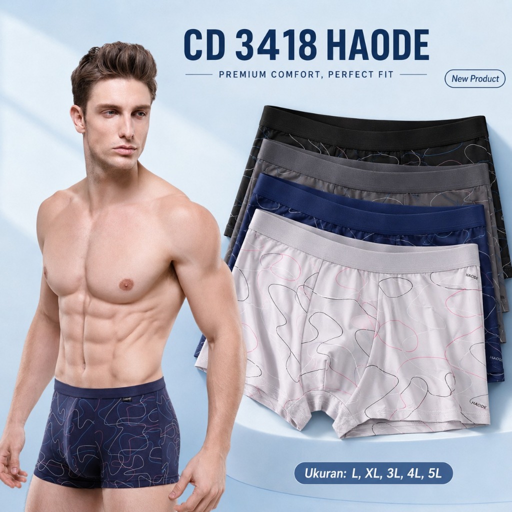 BEE - Celana Dalam Boxer Pria Dewasa Fashion Man Underware High Quality Adem & Lembut 3418