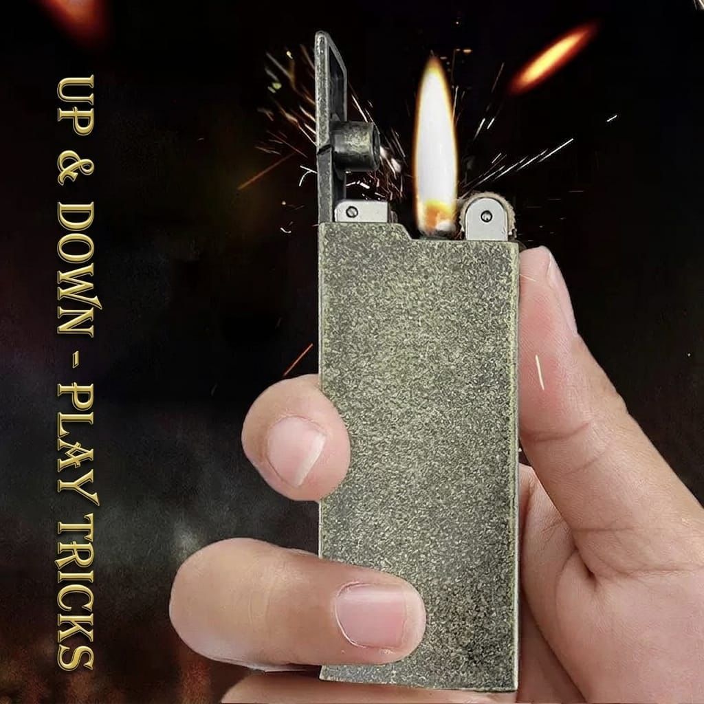 Mancis Korek Api Minyak Yubang 2833 Korek Classic Vintage Slim Oil Lighter Polos Gift Box