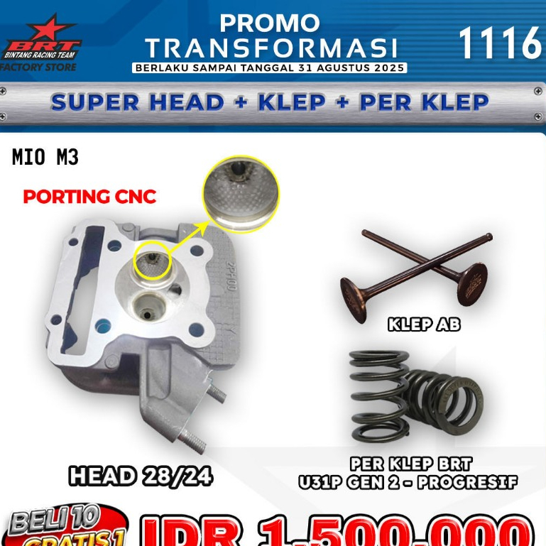 SUPER HEAD MIO M3 BRT (PORTING CNC/NON PORTING)