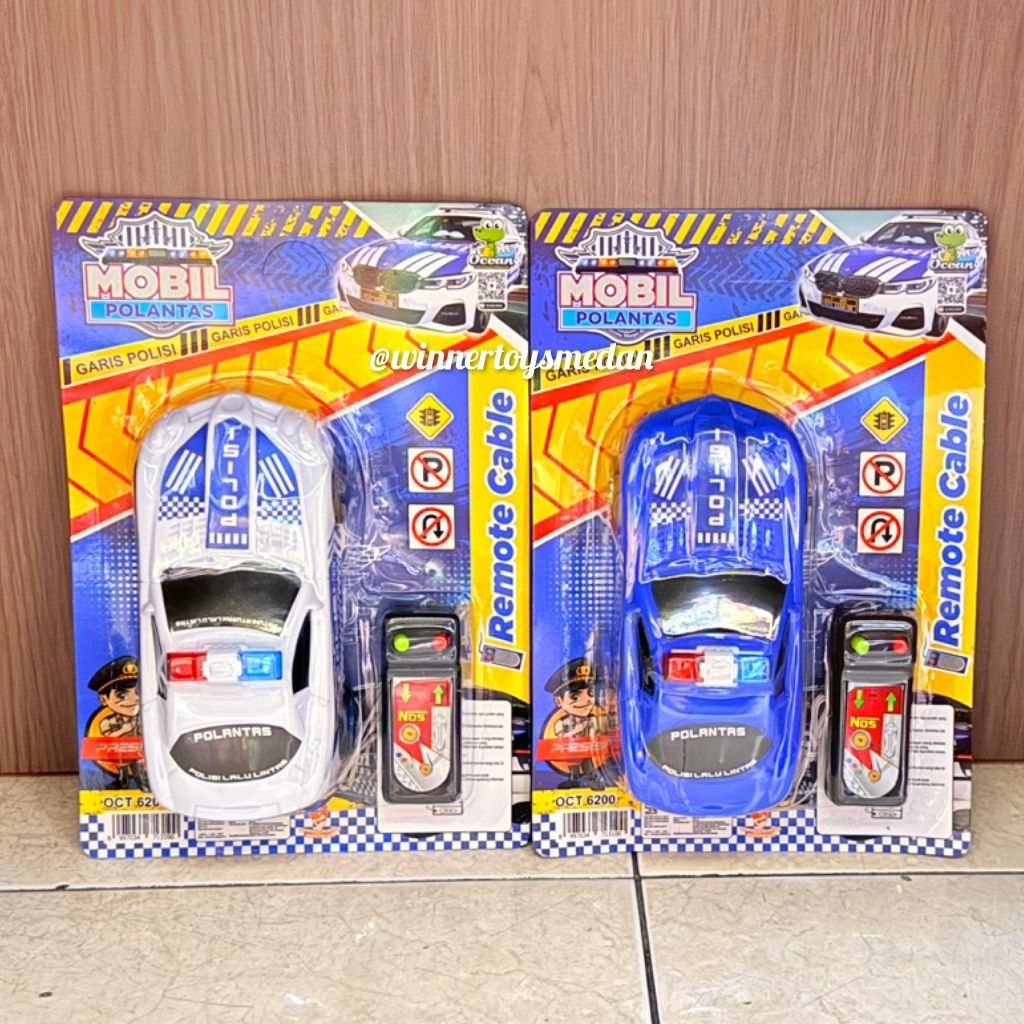 Mainan Mobil Polisi Remote Cable / Mobil Remote Polantas / Mainan mobil remote control murah kabel (