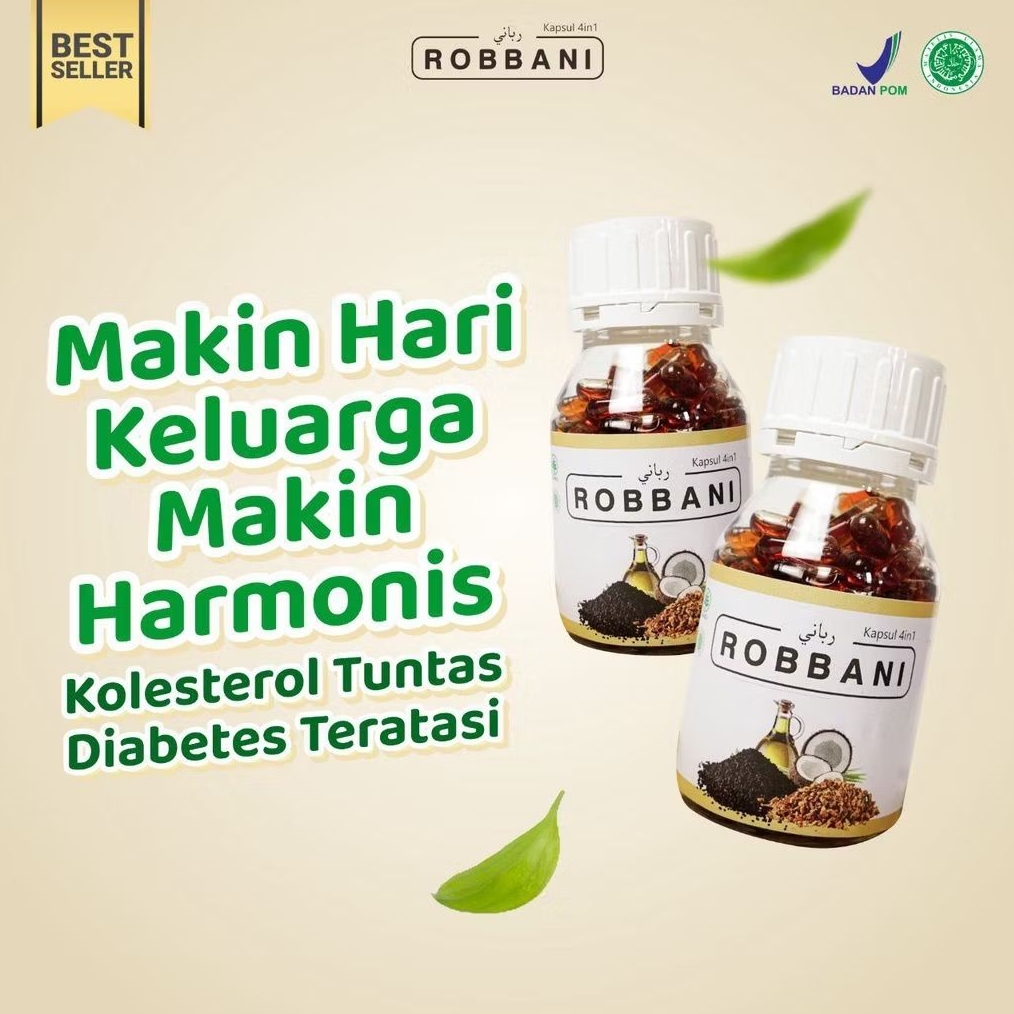 Robbani Obat Kolesterol Asam Urat Hipertensi - Kapsul Herbal Ori - Obat Kolesterol Tinggi paling amp