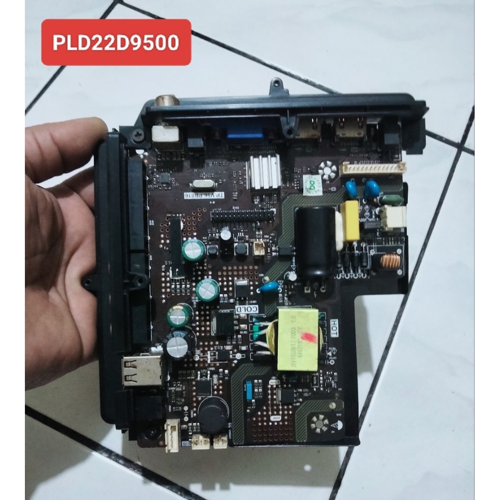 READY STOCK Mainboard TV LED Polytron 22 Inch PLD22D9500 BONUS Sensor Remote + Tombol Part Original
