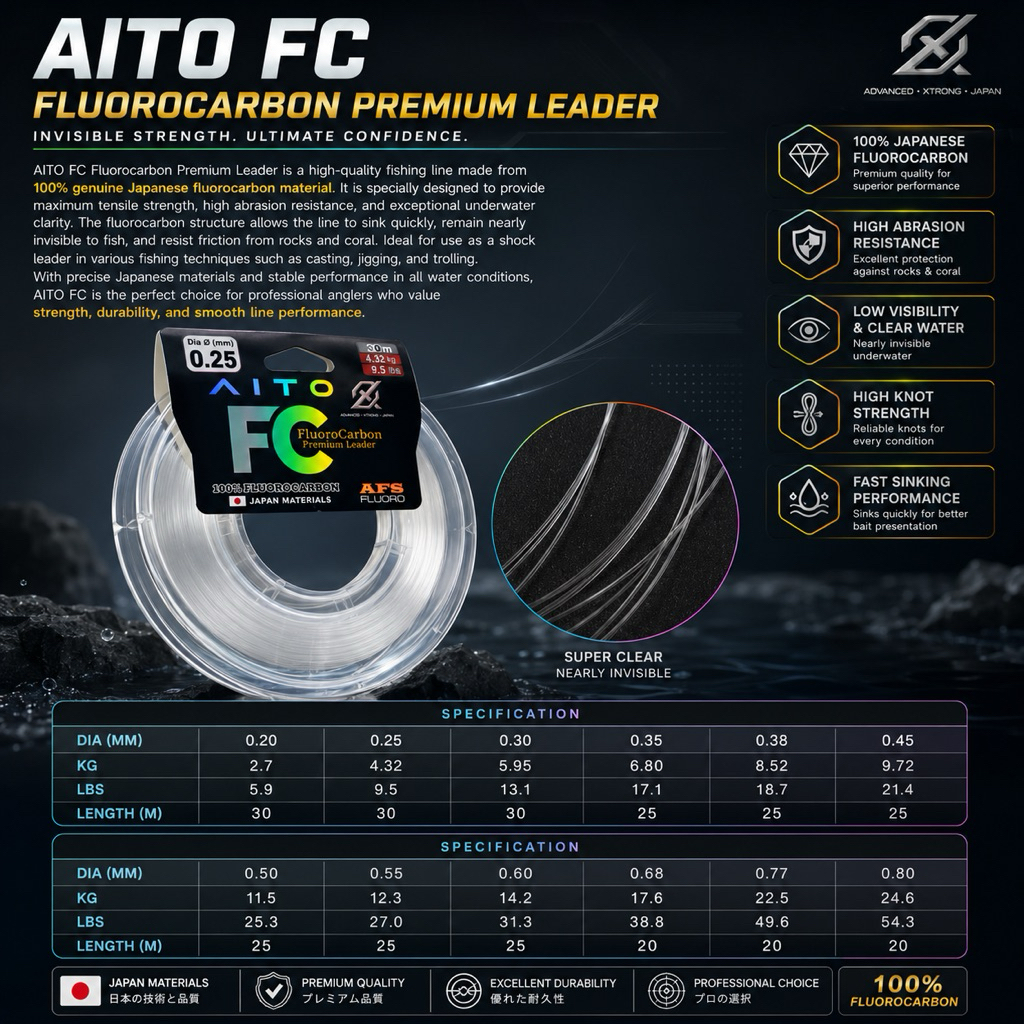 SENAR LEADER AXZ AITO FC | 100% Fluorocarbon Premium Leader