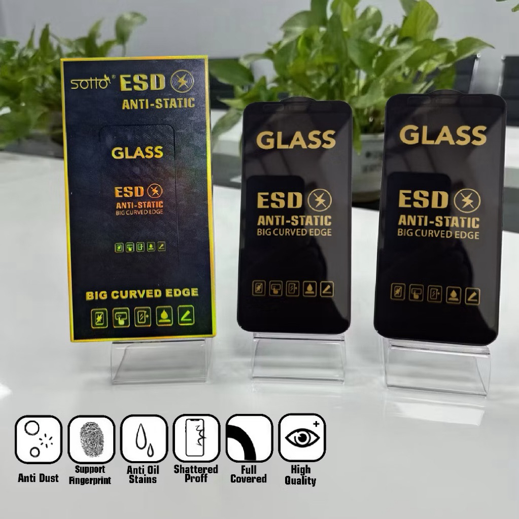 Tempered Glass ESD ANTI STATIC VIVO V40 Lite V29E V27E Y19S/Y36/Y35/Y50/Y30/Y30i/T1 5G T1 PRO S1 S1 