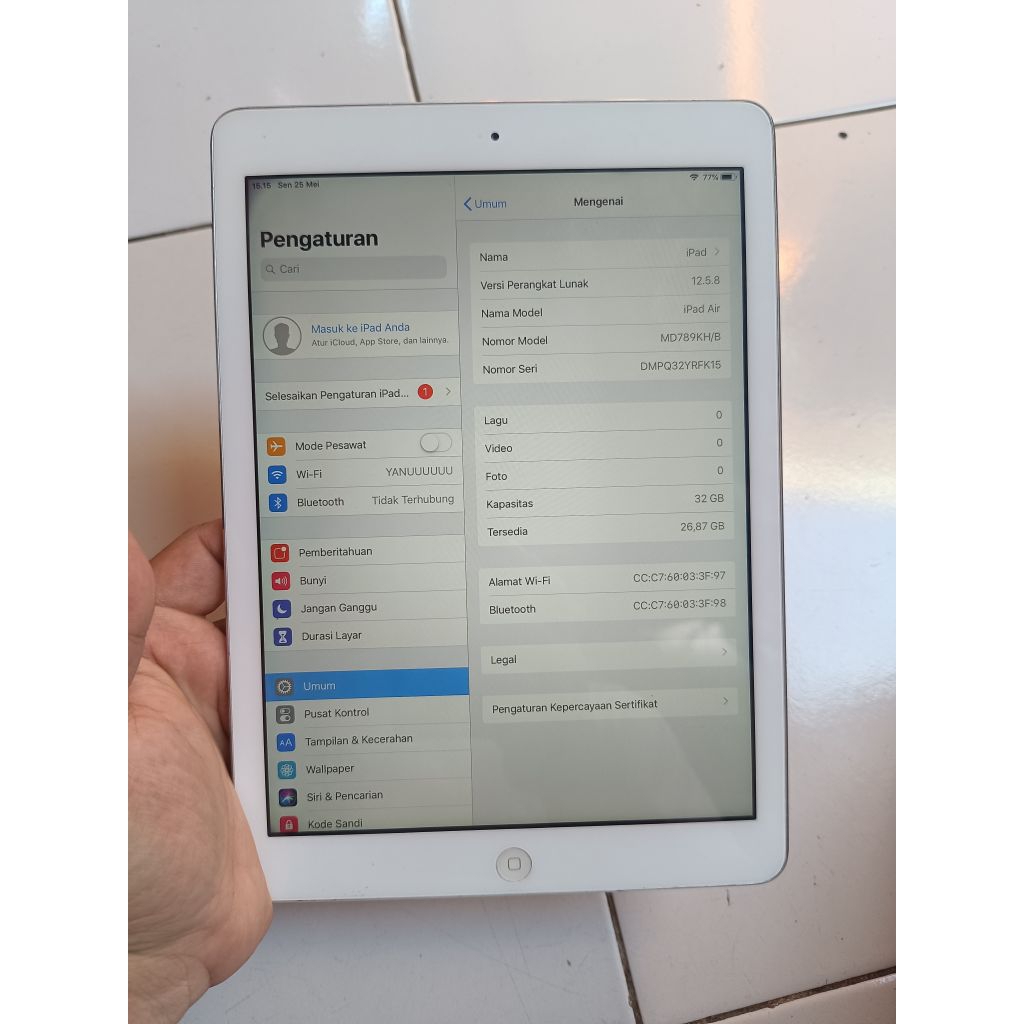 Ipad air 1 minus lcd