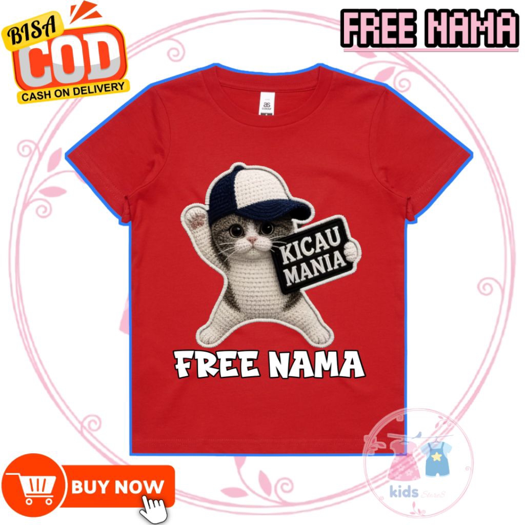 (FREE NAMA) BAJU ANAK KAOS ANAK KICAU KICAU MANIA VIRAL TIKTOK ATASAN BAJU KAOS ANAK 3-12TAHUN UNISE