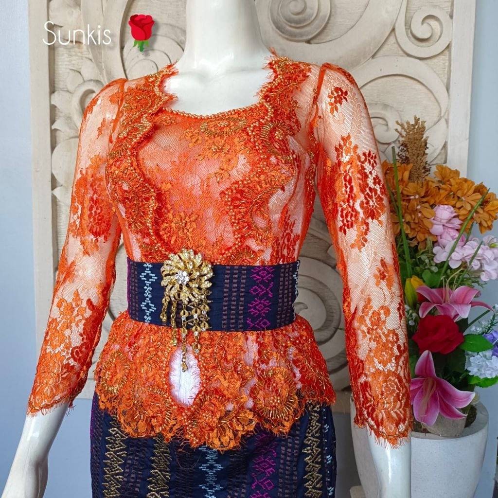 KEBAYA BALI JADI SEMIFRANCE METALIK PAYET PREMIUM LENGAN PANJANG | KEBAYA KUTUBARU BALI