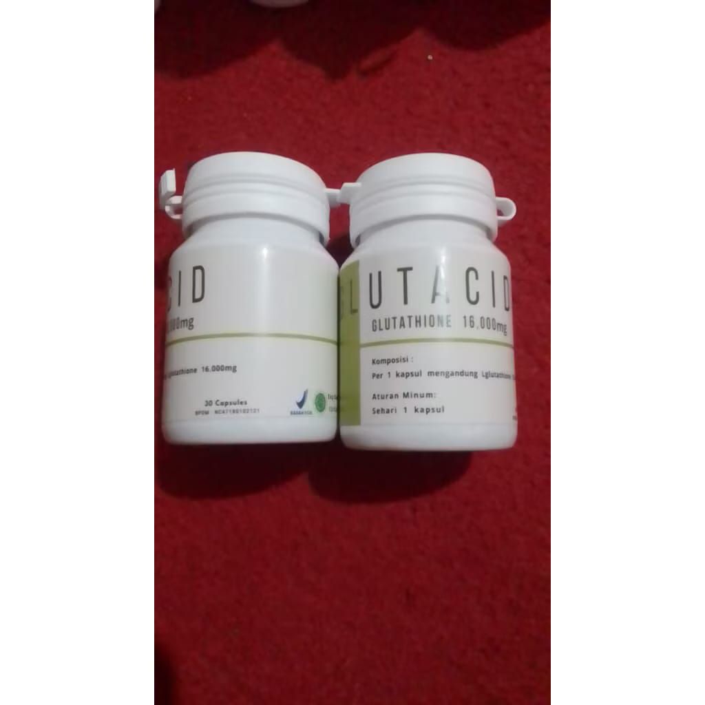 paket 3 botol Glutacid Capsule 16.000mg -pemutih badan whitening Booster 30 Capsul, Suplemen Pemutih