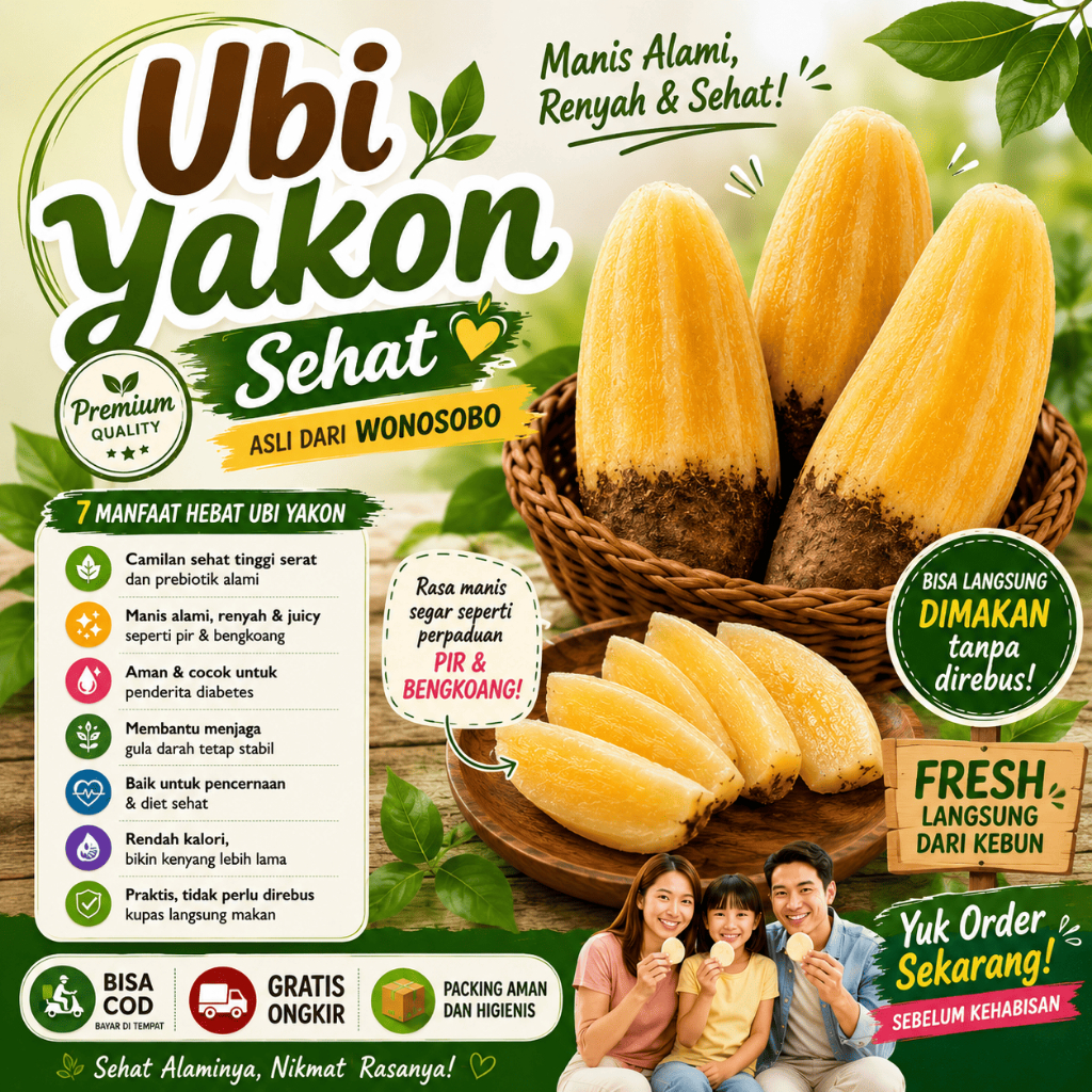 [Toko Baru] - Ubi Yakon 100% Original - Murah Meriah - 1/2KG