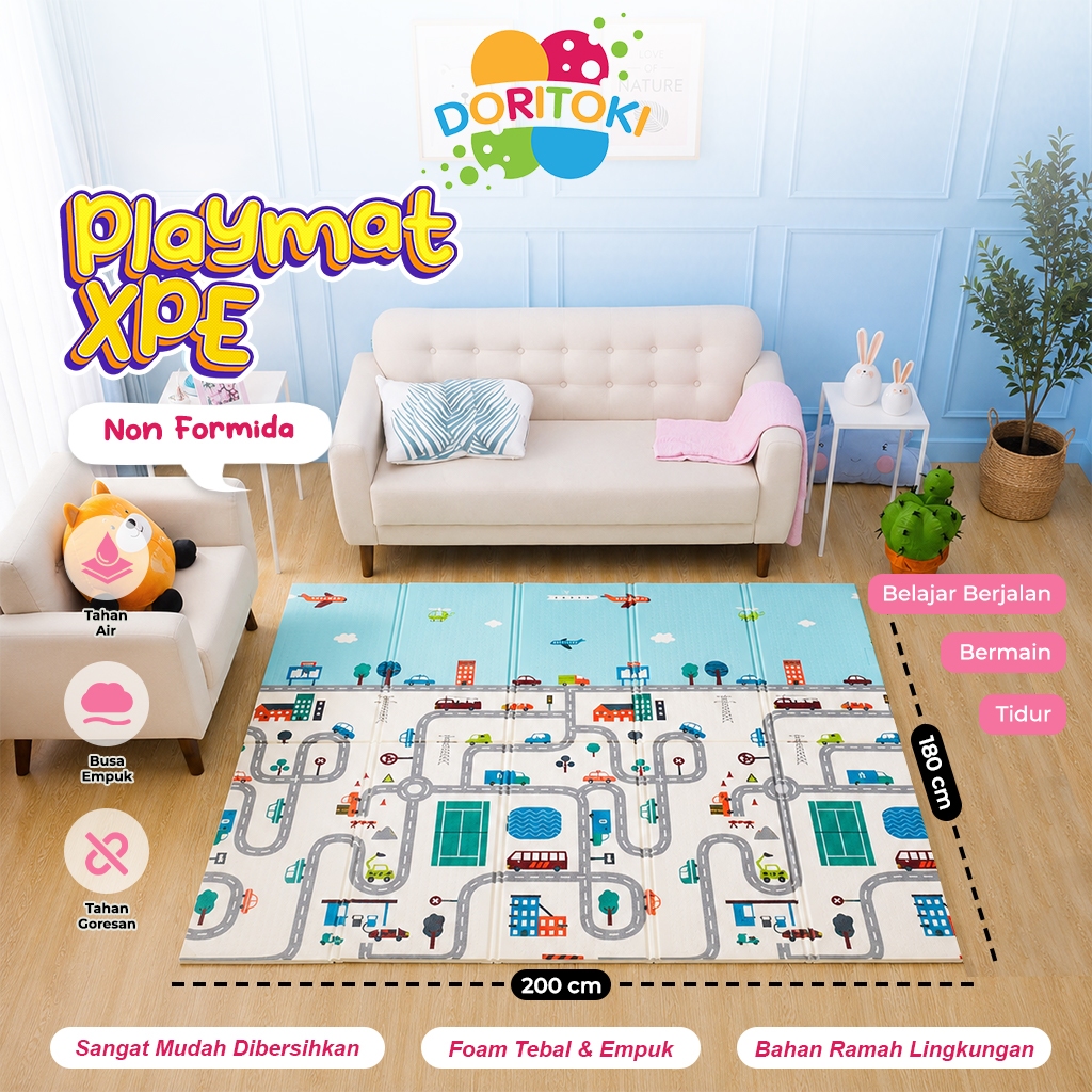 Doritoki SNI Ready Karpet Playmate Lipat Anak 180x200cm/Karpet anak/karpet main anak/karpet lantai b