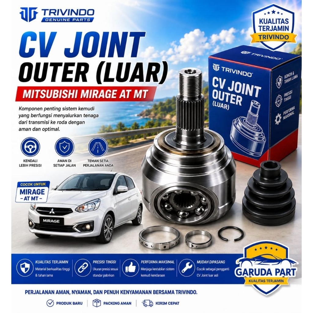CV JOINT OUTER (LUAR) MITSUBISHI MIRAGE AT MT