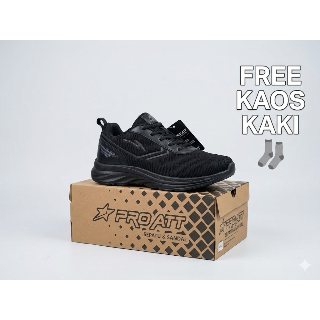 Sepatu sekolah hitam Pro ATT/sepatu hitam polos