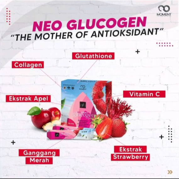 NEO GLUCOGEN MOMENT Suplemen Minuman Kecantikan, Collagen, Gluthatione, Vitamin Kulit