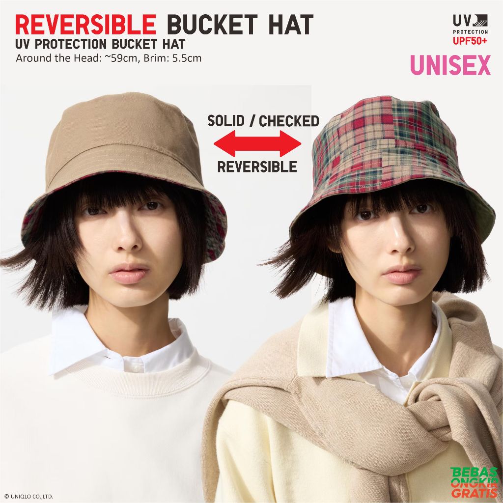 UV Protection Wool Bucket Hat Metro Denim Topi Twill Linen Knitted Nylon UNIQLO