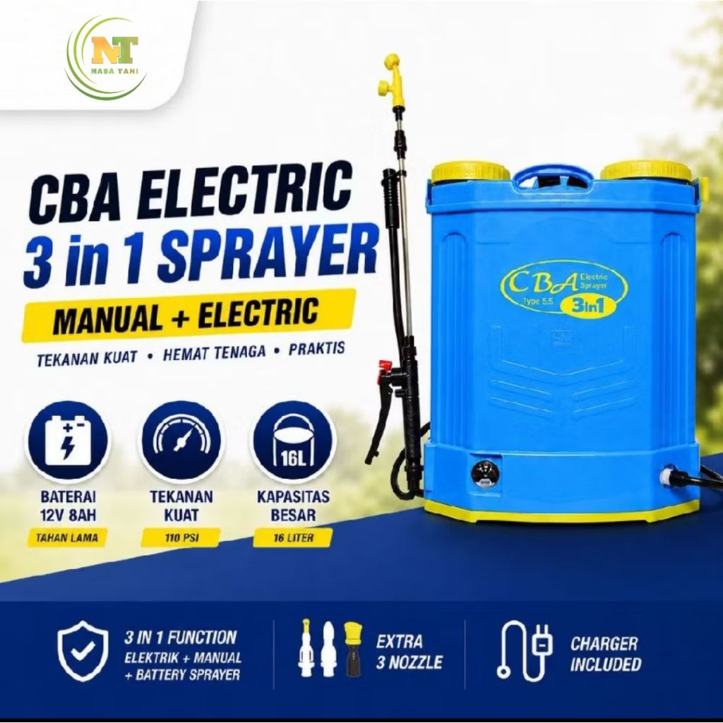 Sprayer Elektrik CBA tipe 5,5 Elektrik + Manual 16 Liter 3 in 1