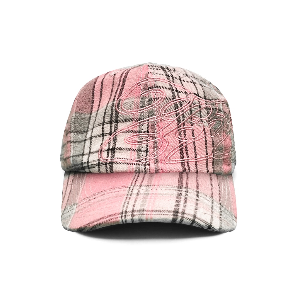 Buron - Linx Plaid Pink Polo Cap | Topi Polo Bahan Flannel Unisex
