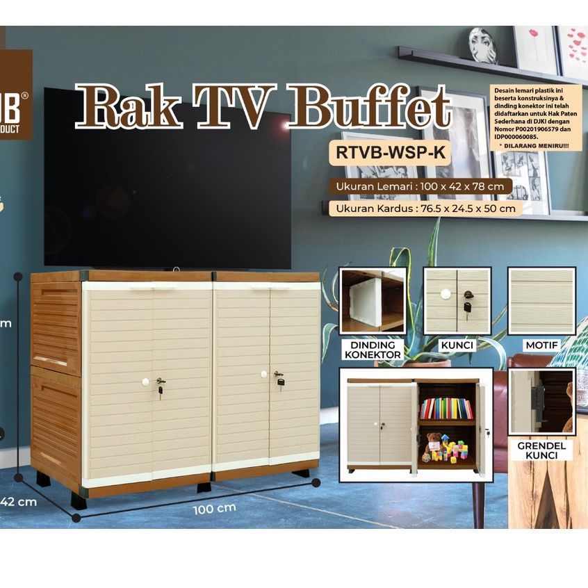 RAK TV BUFFET RAK SERBA GUNA PLASTIK NEW MOTIF LEMARI PLASTIK BUFET RAK TV
