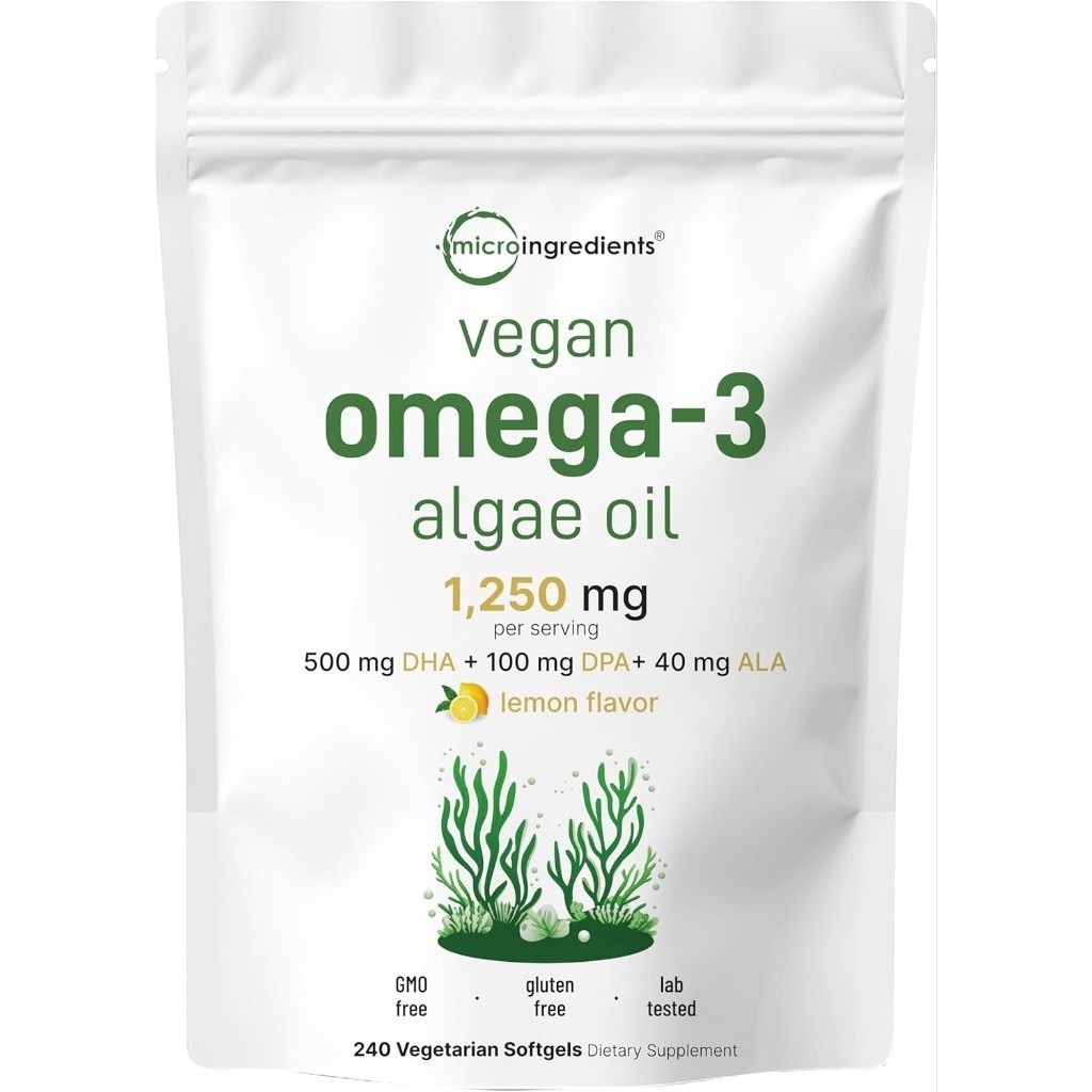 Microingredients Vegan Omega-3 Algae 240 Vegetarian Sofgels