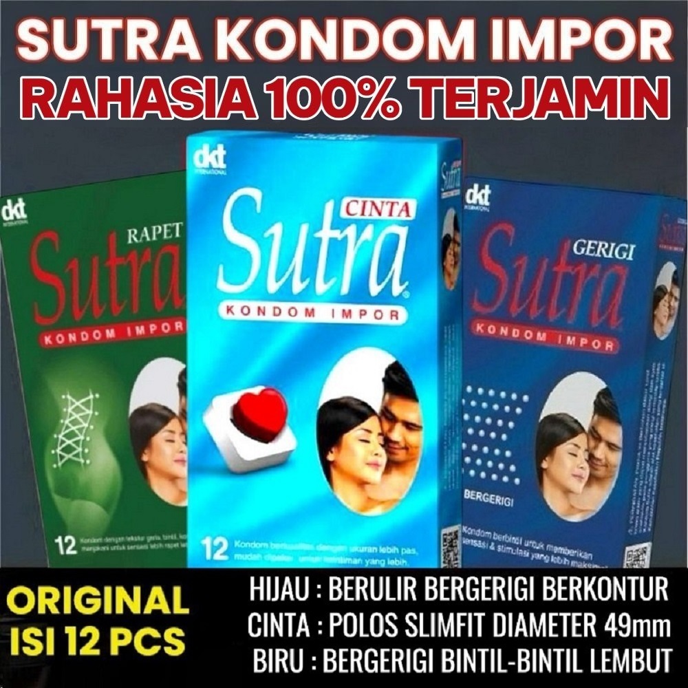 RAHASIA TERJAGA Kondom SUTRA Super Tipis Ultra Lembut [Termurah] (1Box isi 12 Pcs) Hitam Merah Biru 