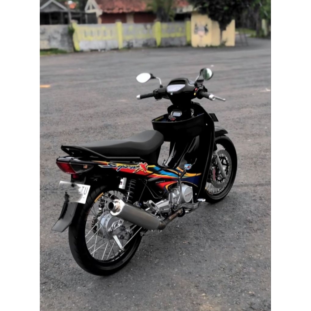 Jok Motor Supra X lama model dua tingkat bersama mbtech polos      _Jok motor supra x lama double mb