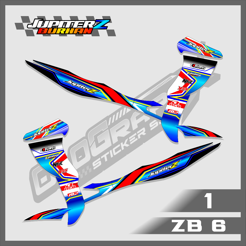 Striping/Sticker Motor Jupiter Z Burhan Modif Racing Keren Terbaru ZB 6 RACING