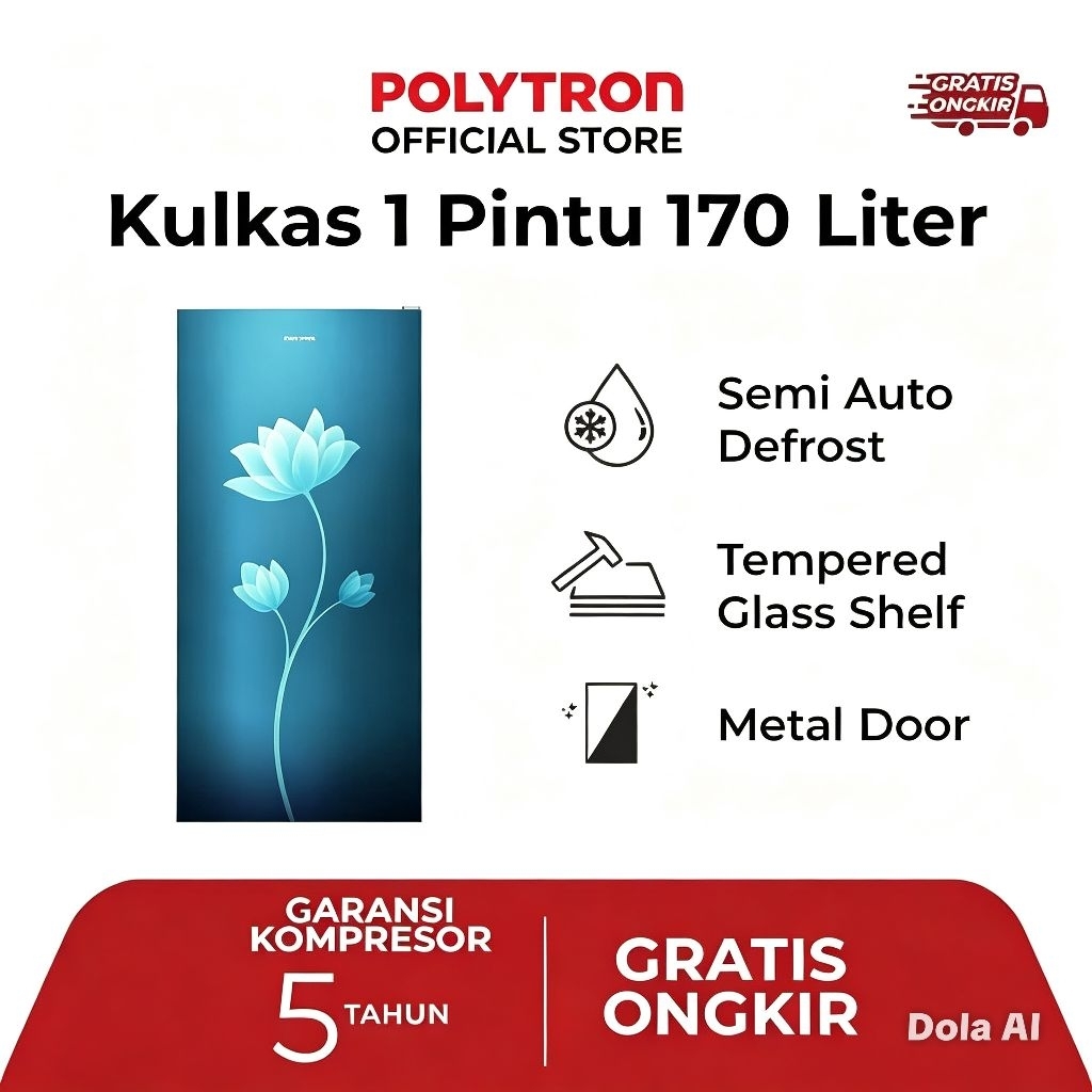 Polytron Kulkas 1 Pintu 170 Liter PRB179