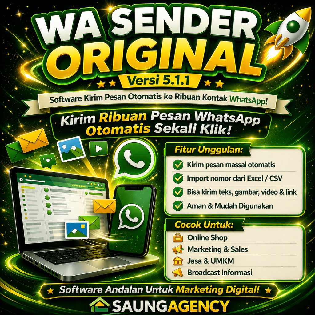 WA SENDER PRO ORIGINAL LICENSE Wasender, Warmer, Blast, Promosi, Bulk