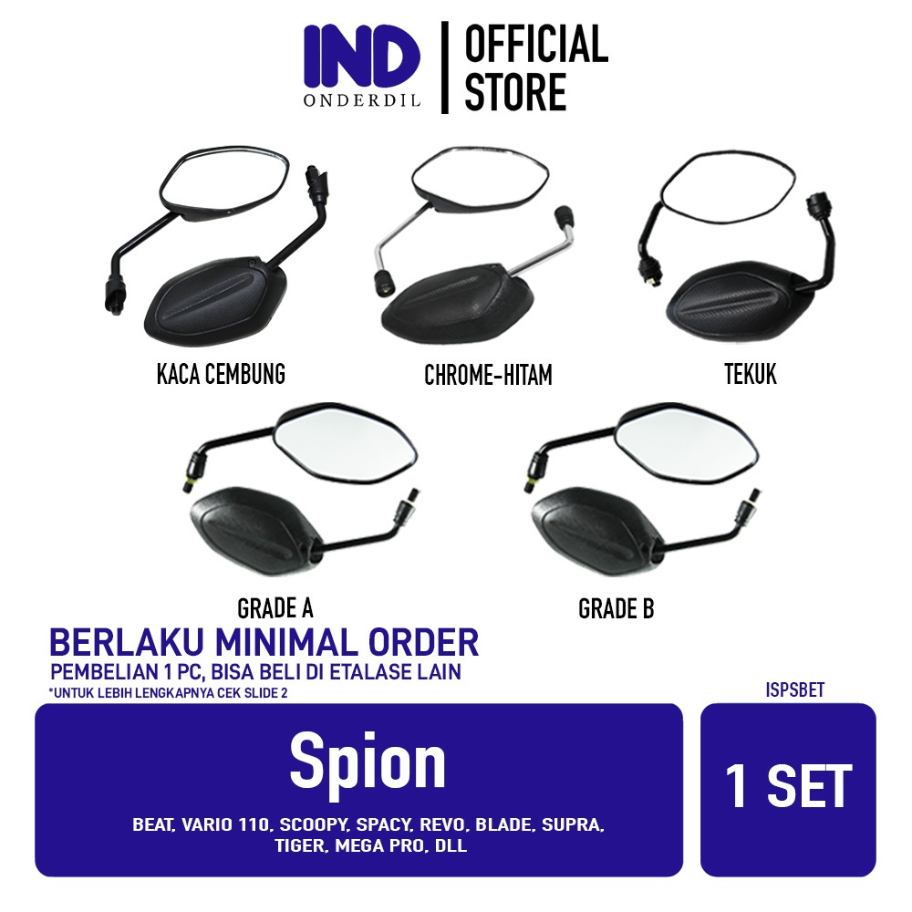 GROSIR IND Onderdil Spion Beat (All Type) & Vario 110 & Scoopy & Spacy & Revo & Blade & Grand & Supr