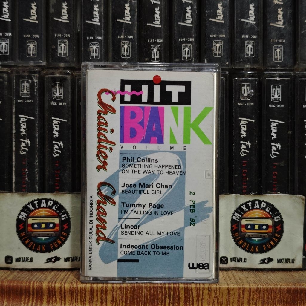 Kaset - Hit Bank - Volume 2 - Kompilasi Barat - Phil Collins - Jose Mari Chan - Tommy Page - Linear 