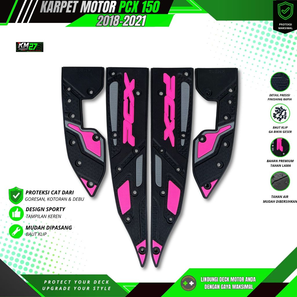 KM272 Karpet Alas Kaki Motor Honda PCX 150 - Warna Glossy, Presisi, Mudah Dipasang