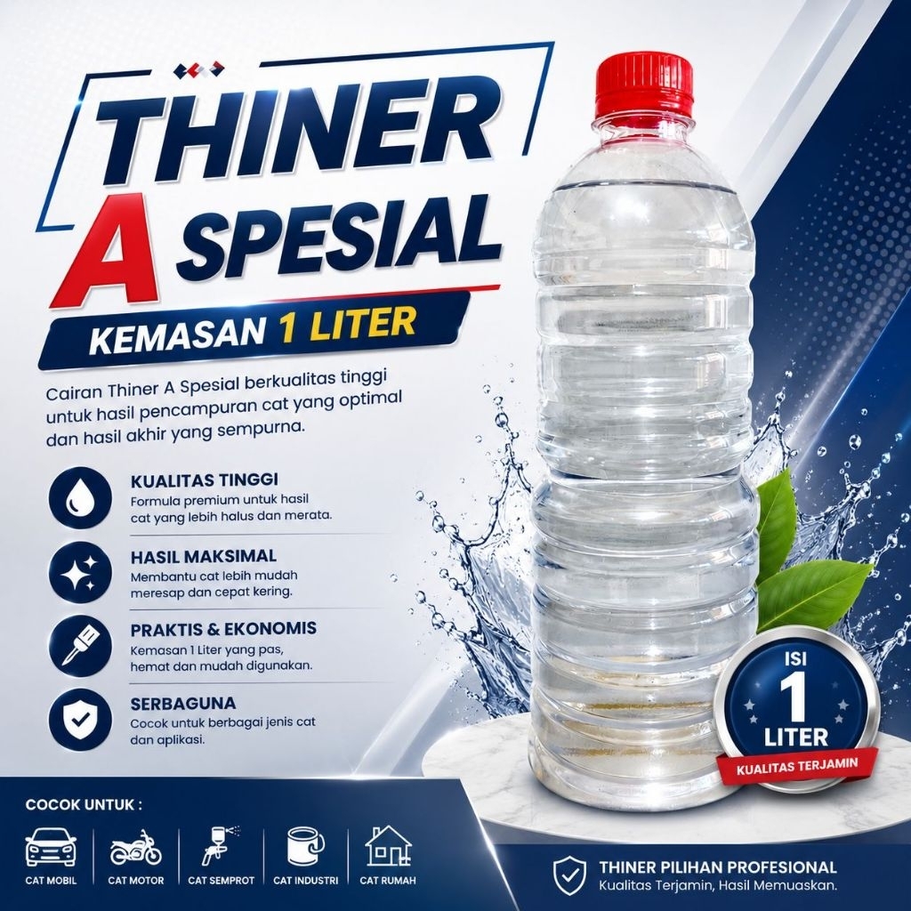 Thiner A special eceran 1 liter kemasan botol segel,thiner a spesial 1
