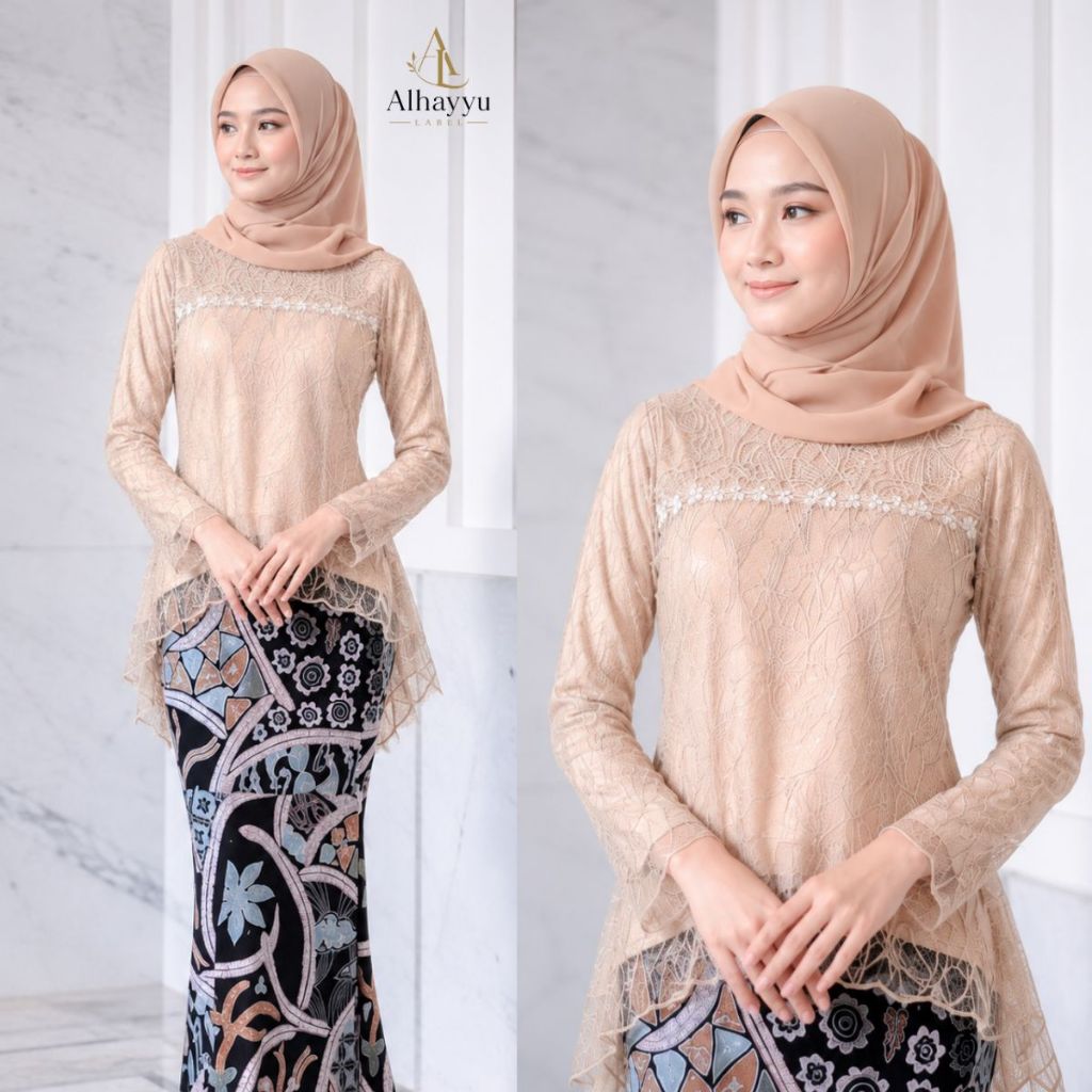 SET KEBAYA Caliana WANITA BROKAT MODEL TERBARU KEBAYA CROP ROK BATIK MODEL DUYUNG ROK BATIK PIAS BAJ