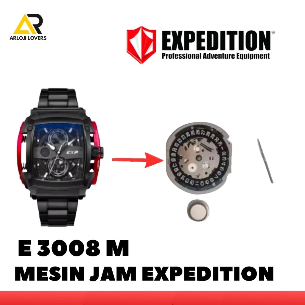 Mesin Jam Expedition E3008M Original