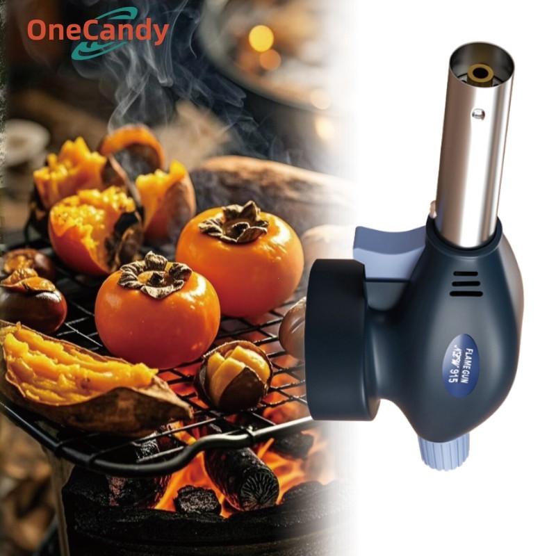 Kenmaster Gas Torch KM-915 Auto Ignition Suhu 1000C Multi Fungsi Kuningan Chrome / Pemantik Gas / Al