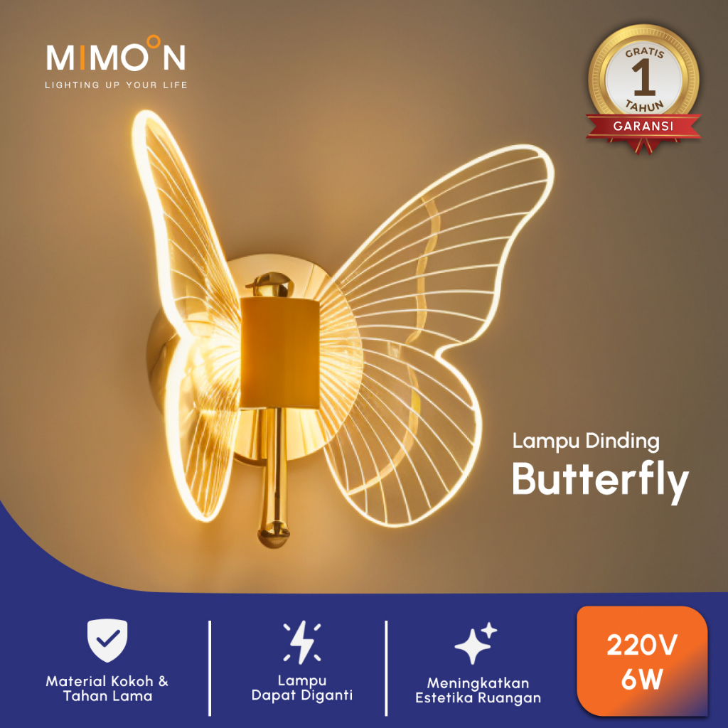 MIMOON Lampu Dinding Tempel Aesthetic Lampu Dinding Kamar Lampu Hias Ruang Tamu Aesthetic Lampu Tera