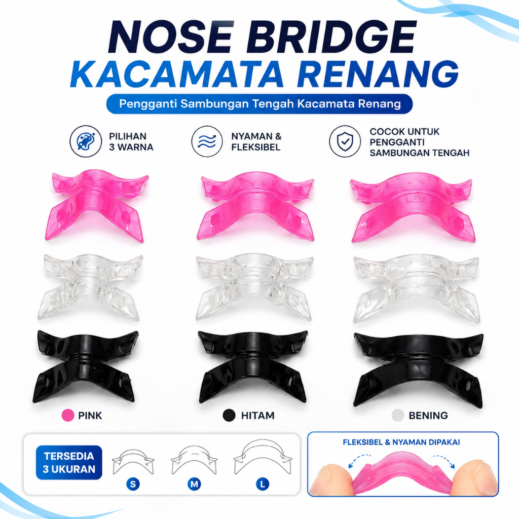 Kiara dan Kian OL Nose Bridge Sambungan Tengah Kacamata Renang