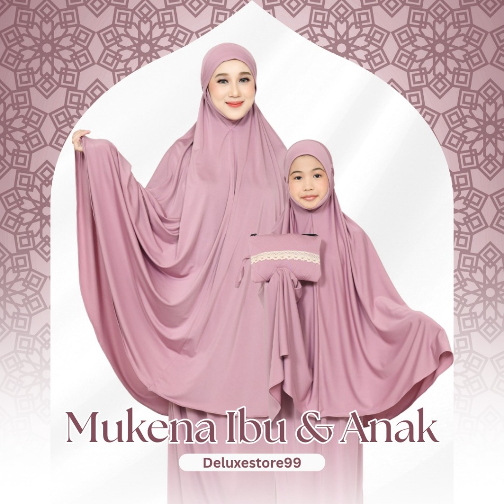 Mukena Ibu dan Anak Bahan Jersey , Mukena Jersey Bahan Lembut Dan Nyaman, Mukena Modern Bahan Jersey