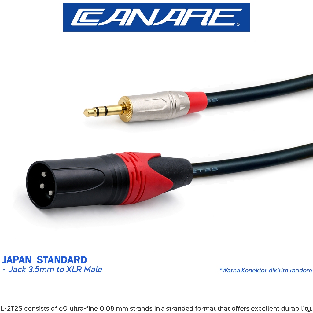 Japan Standard | Kabel Audio Jack 3.5mm ke XLR Male Gold Plate -C1135, (JS, GP, MINI - XLR MA)